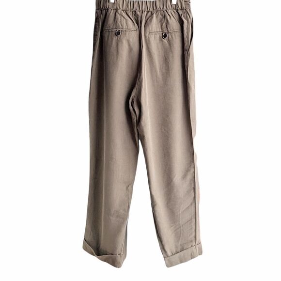 ZARA khaki pants cropped high rise pleated pants Medium - Picture 10 of 10